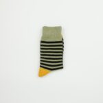 MensGreenYellowCottonSockswithBlackStripesDetail