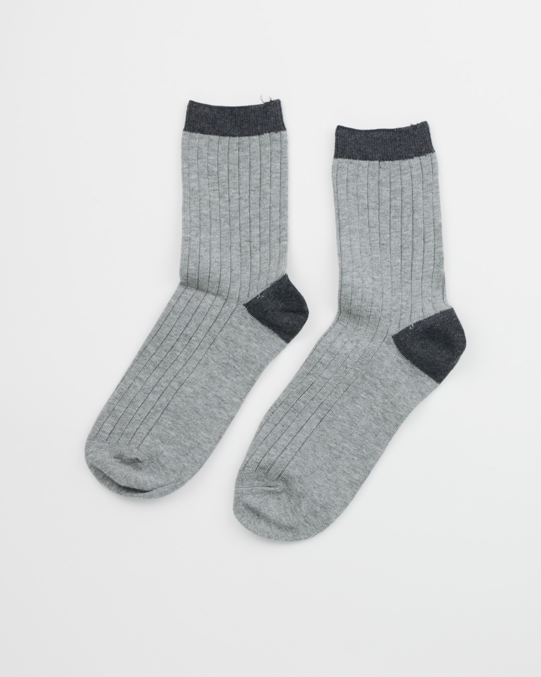 Combed Cotton Two Tone Basic Socks - DESEQUEEN