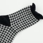 Houndstooth Wool Mix Mini Crew Socks