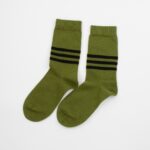 MensSolidGreenSockswithBlackStripes