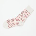 MensRedCirclePatternCrewSocks