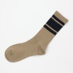 MensVintageStripeCrewSocksColorBeige