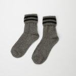 WomensSoftTwoStripeGreySocksWinter