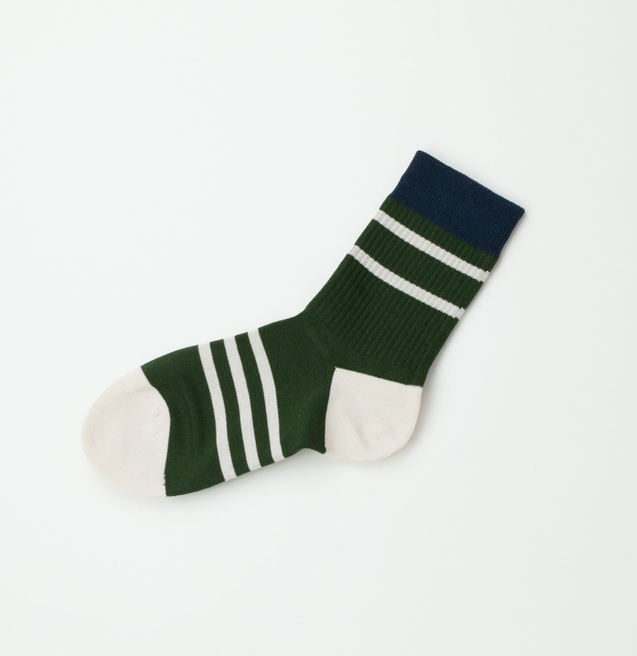 WomensRetroStripeGreenSock