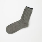 WomensRibbedCottonCrewSockGrey